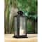 8" Black Metal Starlight Hanging Candle Lantern
